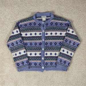 L.L. Bean Women's Blue Patterned Sweater Size M